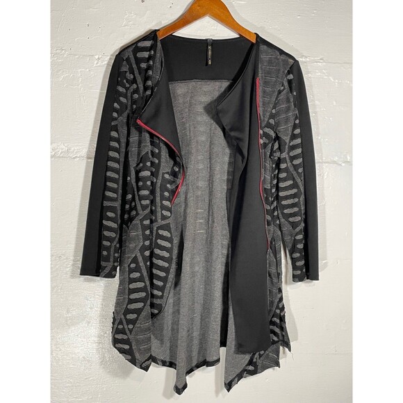 IC by Connie K Geometric Asymmetrical Tunic Jacket Artsy Lagenlook Size M - Picture 7 of 13